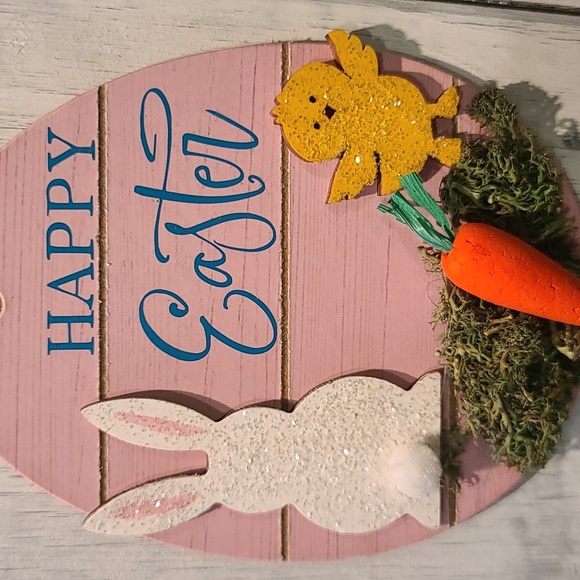 Easter Sign with Ribbon - Mailable- Perfect for wall hanging or Easter Card gift - Picture 2 of 5